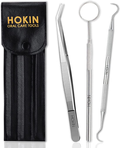 HOKIN Plaque Remover Teeth Cleaning Tool 3 Pcs Dental Care Kit Tooth for Men Women Kids and Pet Care