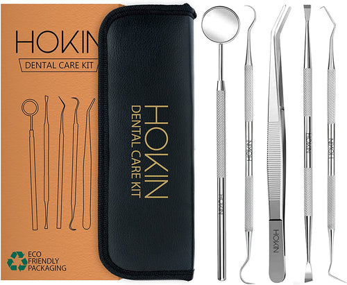 HOKIN Plaque Remover Teeth Cleaning Tool 5 Pcs Dental Care Kit Tooth for Men Women Kids and Pet Care